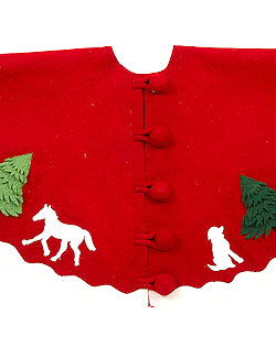 Holiday Horse Wool Christmas Tree Skirt