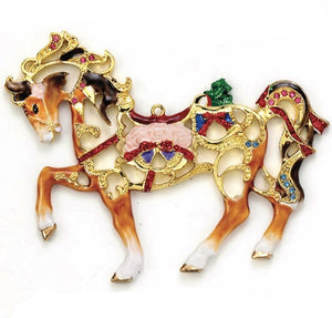 Openwork Cloisonné 3-Pc. Fancy Horse Ornament Set