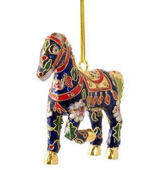 Cloisonné Fanciful Horses Ornament Set