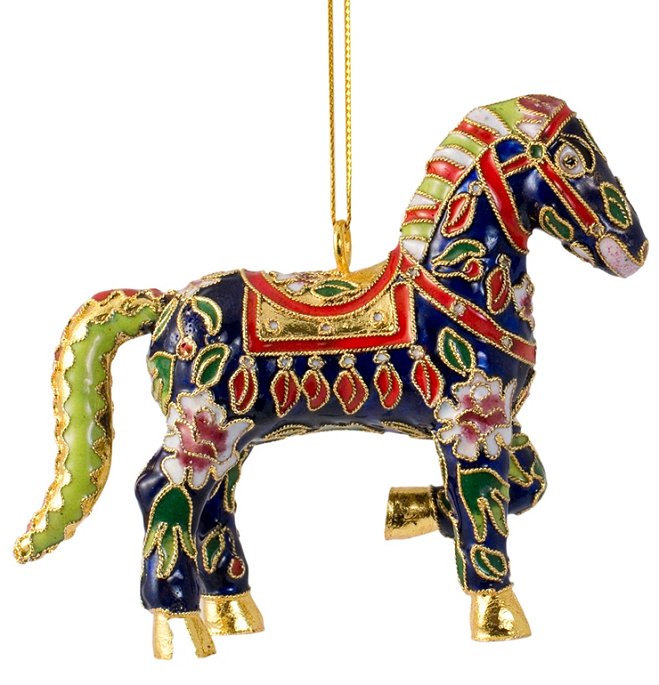 Cloisonné Fanciful Horses Ornament Set