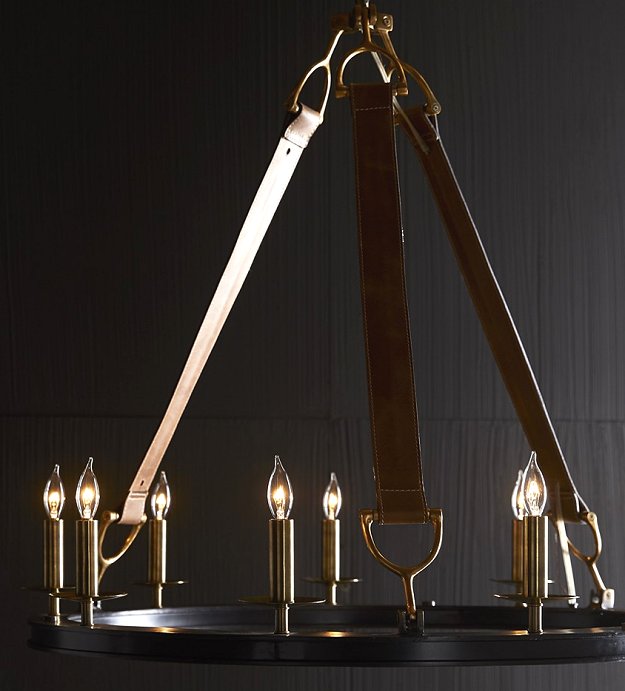 Leather Bridle Strapped Chandelier