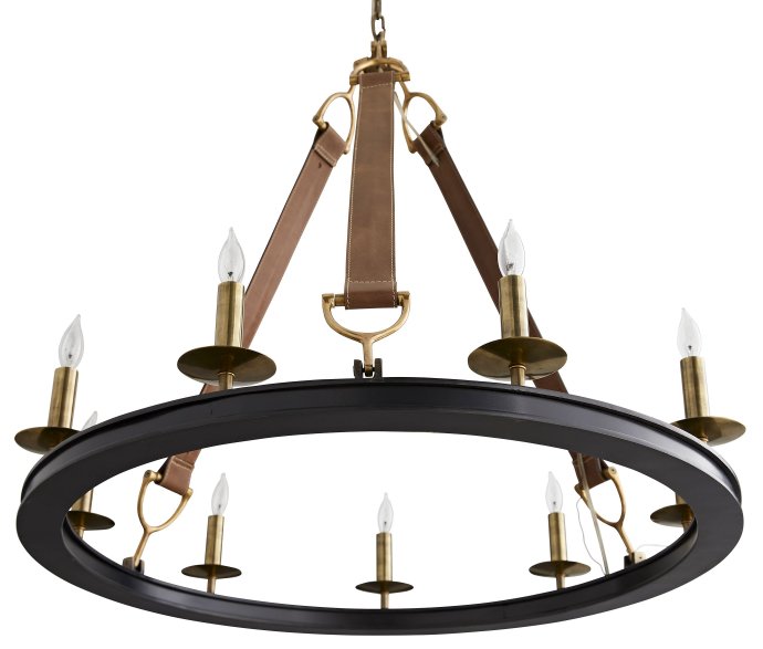 Leather Bridle Strapped Chandelier