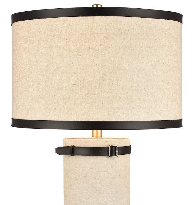 Bridle Strap Linen Column Lamp