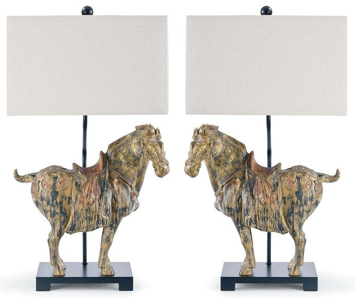 Dynasty style horse lamp