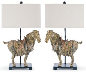 Dynasty style horse lamp
