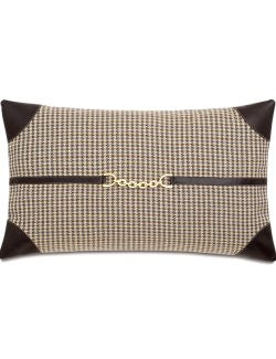 Equine Elements: Houndstooth Chain Trim Lumbar Pillow - Equine Luxuries