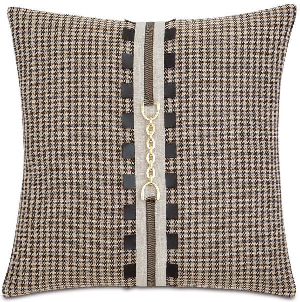 Equine Elements: Houndstooth Chain Trim Pillow