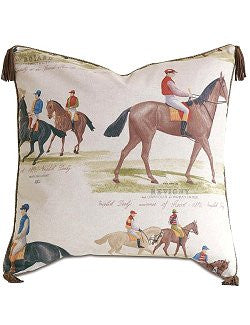 Racing Pedigree Tasseled Pillow - Equine Luxuries