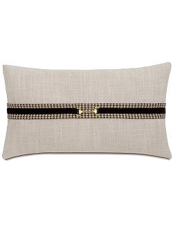 Equine Elements: Houndstooth Trim Snaffle Bit Lumbar Pillow - Equine Luxuries