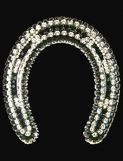 CRYSTELA ブラックエレファント スワロフスキークリスタル Black Beauty Swarovski Crystals Tabletop Horseshoe - Equine Luxuries