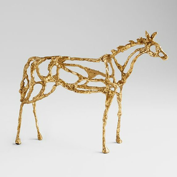 Gilded Stallions 3-Piece Sculpture Set