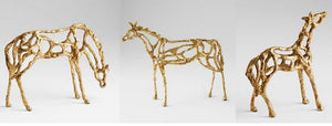 Gilded Stallions 3-Piece Sculpture Set