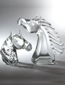 Blown Glass Thoroughbred Bust Sculpture Set - Equine Luxuries
