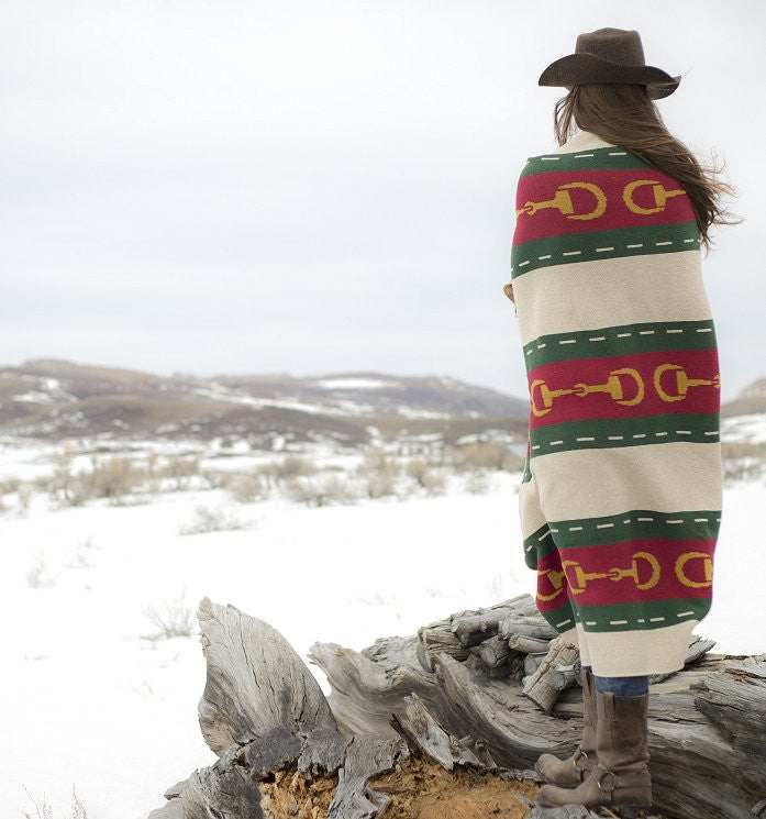 Eco Conscious Horse Bits Striped Throw - Equine Luxuries