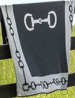 Eco Conscious Horse Bit Border Throw - Equine Luxuries