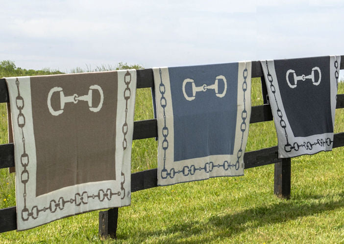Eco Conscious Horse Bit Border Throw - Equine Luxuries