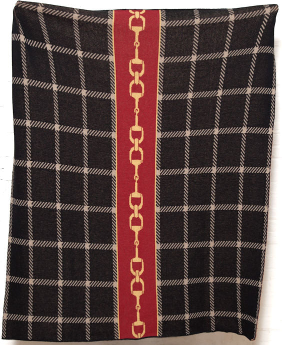 Eco Conscious Horse Bit Plaid Throw