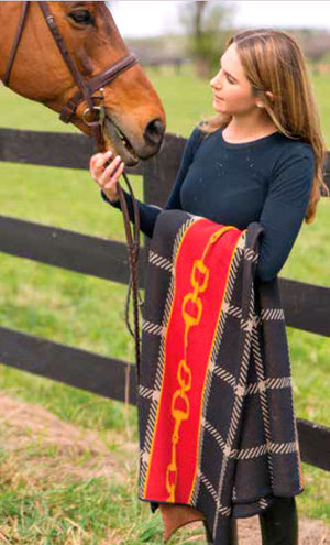 Eco Conscious Horse Bit Plaid Throw