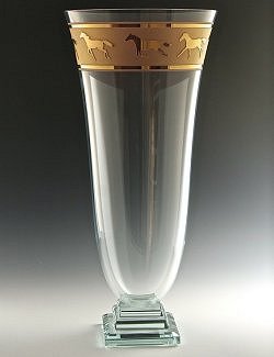 Golden Equine Pedestal Vase