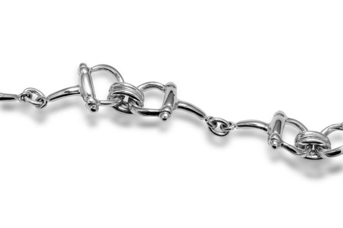 Sterling Silver Comfort Fit Snaffle Bits Bracelet