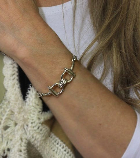 Sterling Silver Snaffle Bits Choker Necklace