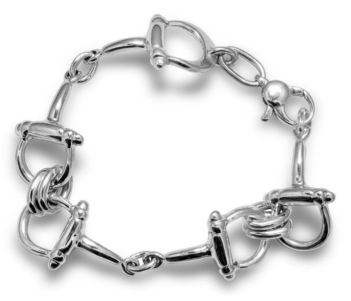 Sterling Silver Comfort Fit Snaffle Bits Bracelet