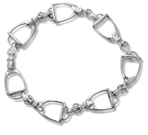 Sterling Silver Casual-Fit Stirrup Links Bracelet