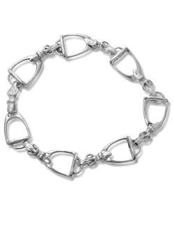 Sterling Silver Casual-Fit Stirrup Links Bracelet