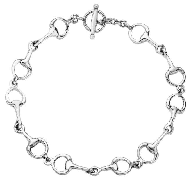 Petite Sterling Silver Snaffle Bit Link Bracelet