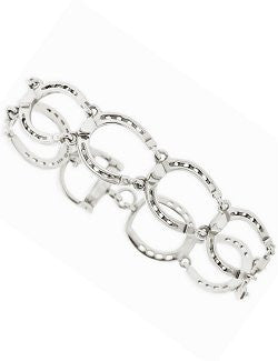 Sterling Silver Linked Horseshoes Bracelet