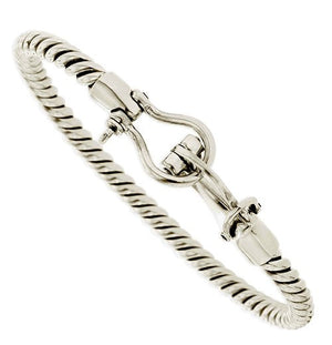 Sterling Silver Twisted Rope Bangle Bracelet