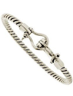 Sterling Silver Twisted Rope Bangle Bracelet