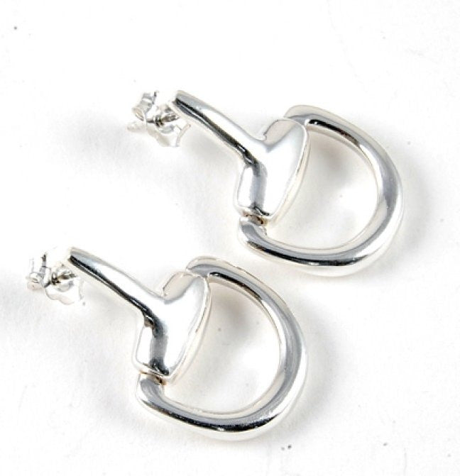 Sterling Silver Snaffle Bit Necklace And Earrings Set