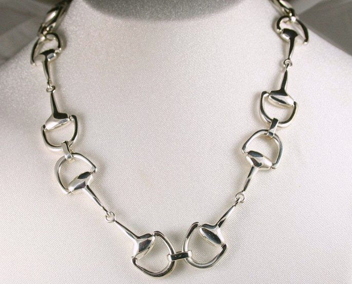 Sterling Silver Snaffle Bits Choker Necklace
