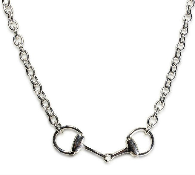 Sterling Silver Snaffle Bit Necklace And Earrings Set