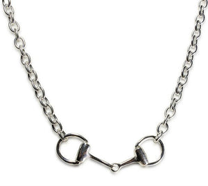 Sterling Silver Snaffle Bit Necklace And Earrings Set