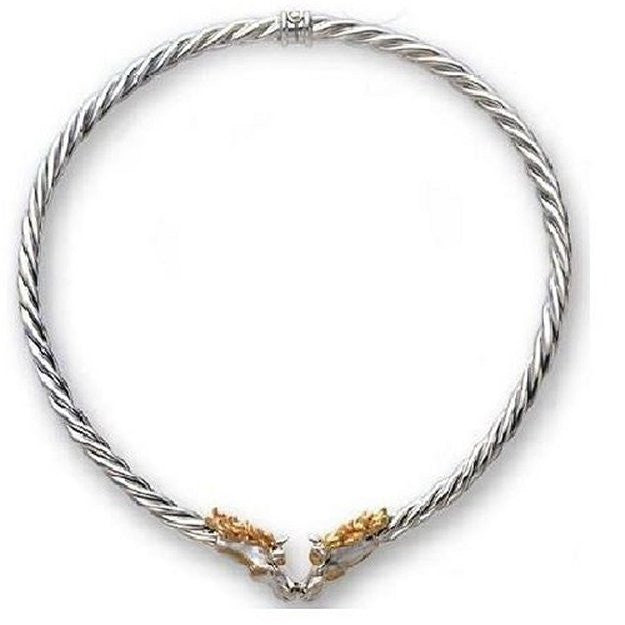 Sterling Silver & 14K Gold Rope Collar Necklace