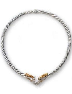 Sterling Silver & 14K Gold Rope Collar Necklace