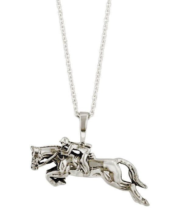 Classic Equine Sterling Silver Jumpers Pendant Necklace