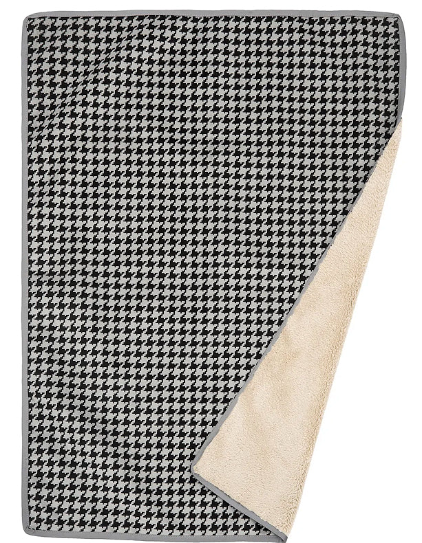 Houndstooth Plush Double-Sided Pet Blanket