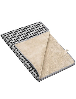 Houndstooth Plush Double-Sided Pet Blanket