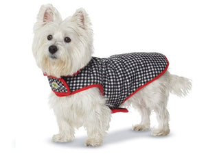 Haute Houndstooth Fleece-Lined Dog Coat