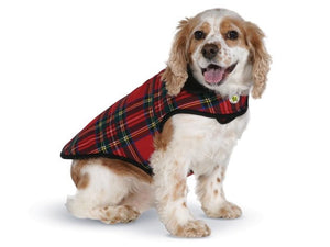 Winter Plaid Fleece-Lined Dog Coat