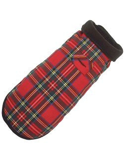 Winter Plaid Fleece-Lined Dog Coat