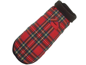 Winter Plaid Fleece-Lined Dog Coat