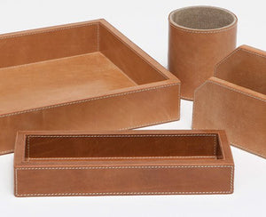 Caramel Full-Grain Leather Desk Set