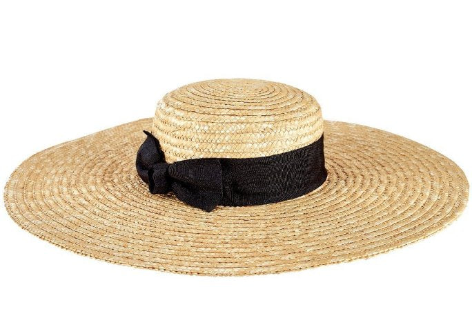 Wide Brim Straw Boater Derby Hat