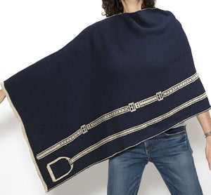 Eco Conscious Stirrup Leathers Knit Poncho