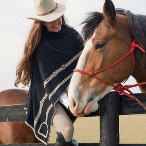 Eco Conscious Stirrup Leathers Knit Poncho